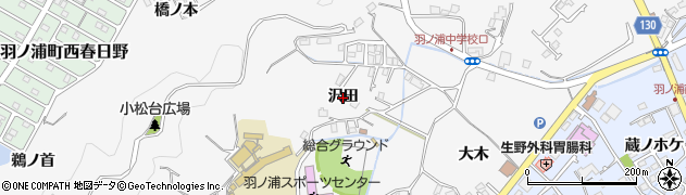 徳島県阿南市羽ノ浦町宮倉（沢田）周辺の地図