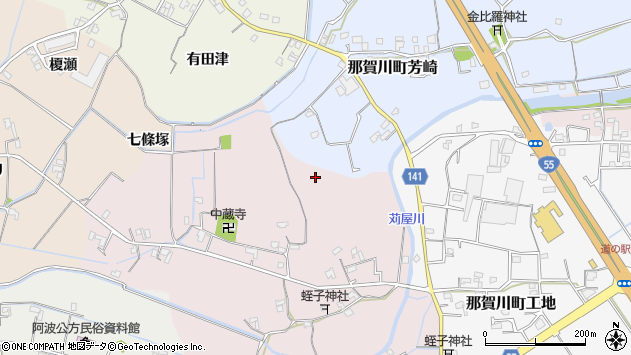〒779-1235 徳島県阿南市那賀川町苅屋の地図