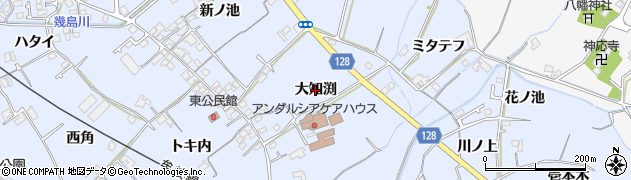 徳島県阿南市羽ノ浦町中庄（大知渕）周辺の地図
