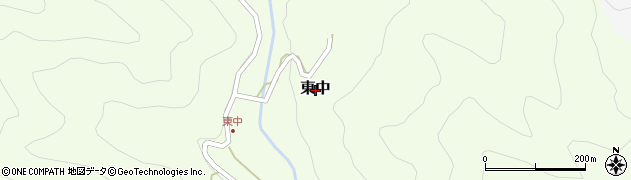 奈良県吉野郡十津川村東中周辺の地図