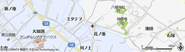 徳島県阿南市羽ノ浦町中庄（花ノ池）周辺の地図