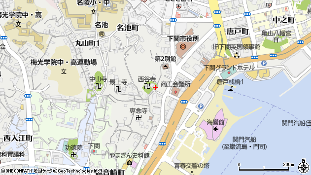 〒750-0006 山口県下関市南部町の地図