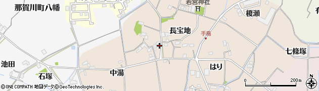 徳島県阿南市那賀川町手島（長宝地）周辺の地図