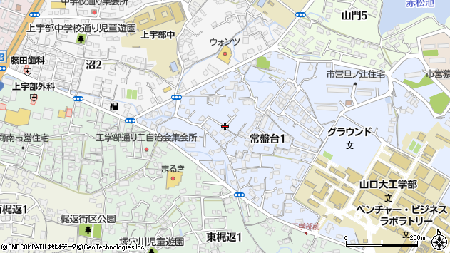 〒755-0097 山口県宇部市常盤台の地図