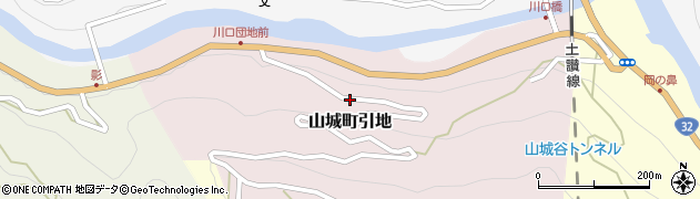 徳島県三好市山城町引地周辺の地図