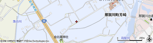 徳島県阿南市那賀川町芳崎周辺の地図