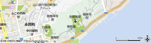 赤間神宮周辺の地図