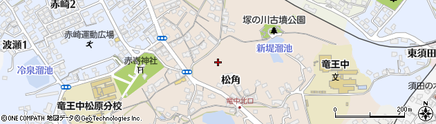山口県山陽小野田市松角周辺の地図