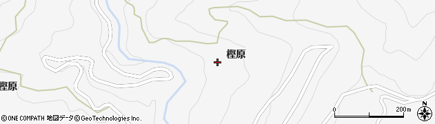 徳島県美馬市木屋平（樫原）周辺の地図