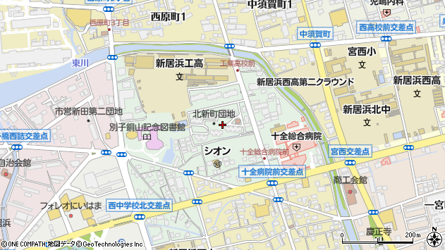 〒792-0004 愛媛県新居浜市北新町の地図