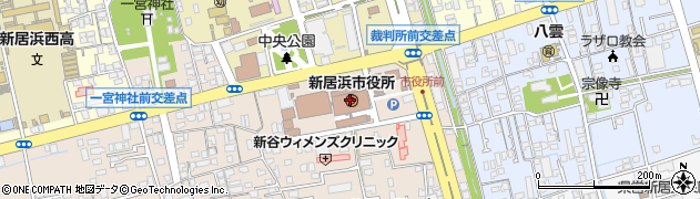 愛媛県新居浜市周辺の地図