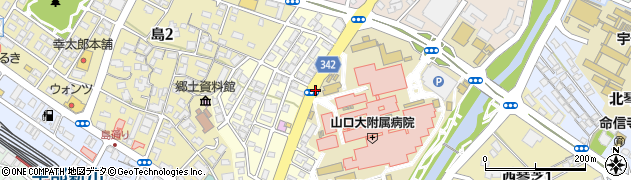 大学病院前周辺の地図