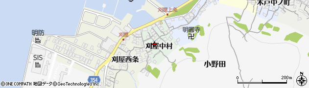 山口県山陽小野田市刈屋中村周辺の地図