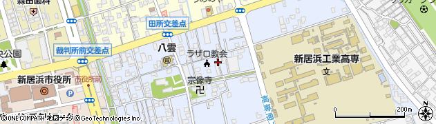 愛媛県新居浜市八雲町周辺の地図