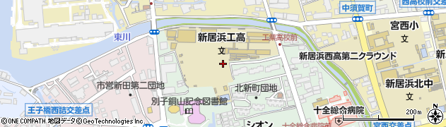 愛媛県新居浜市北新町8周辺の地図