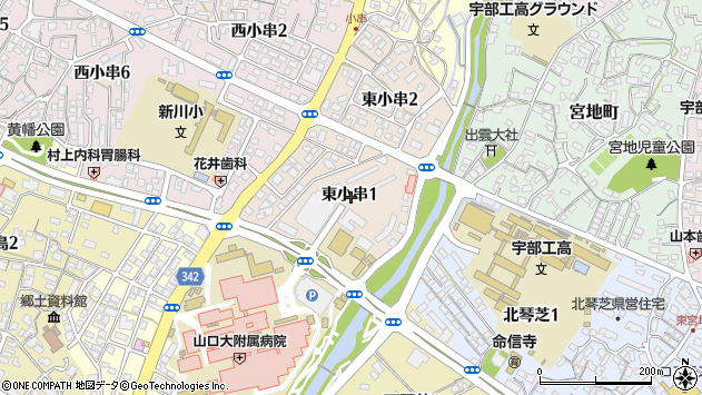 〒755-0068 山口県宇部市東小串の地図