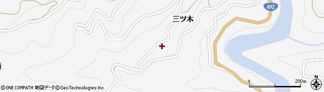 徳島県美馬市木屋平三ツ木56周辺の地図