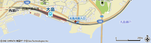 大島大橋入口周辺の地図