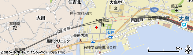 山口県柳井市神代中石神4446周辺の地図