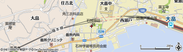山口県柳井市神代中石神4445周辺の地図