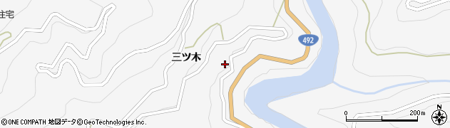 徳島県美馬市木屋平三ツ木147周辺の地図