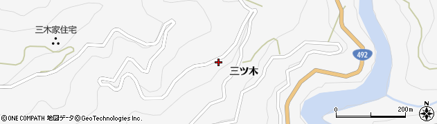 徳島県美馬市木屋平三ツ木73周辺の地図