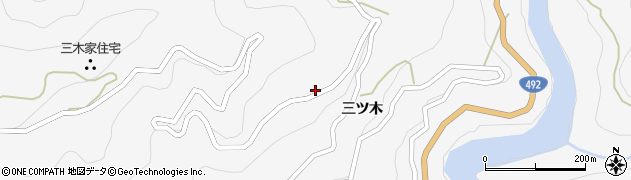 徳島県美馬市木屋平三ツ木172周辺の地図