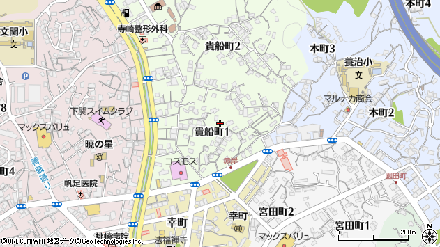〒751-0823 山口県下関市貴船町の地図