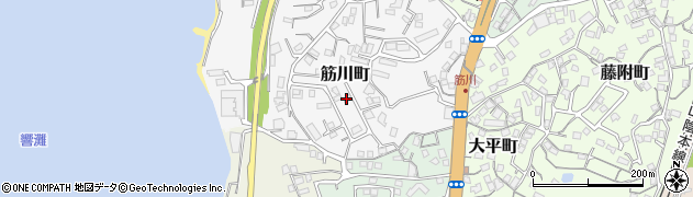 山口県下関市筋川町周辺の地図