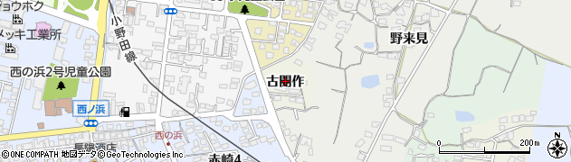 山口県山陽小野田市古開作周辺の地図