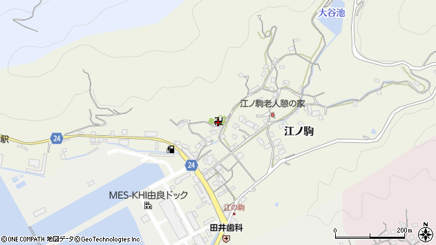 〒649-1104 和歌山県日高郡由良町江ノ駒の地図