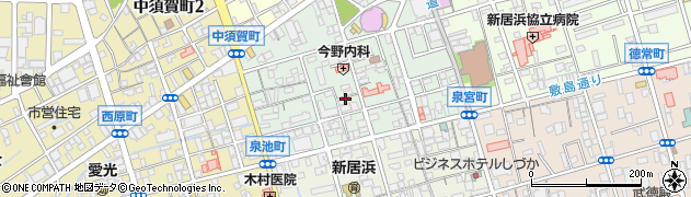 愛媛県新居浜市泉池町周辺の地図