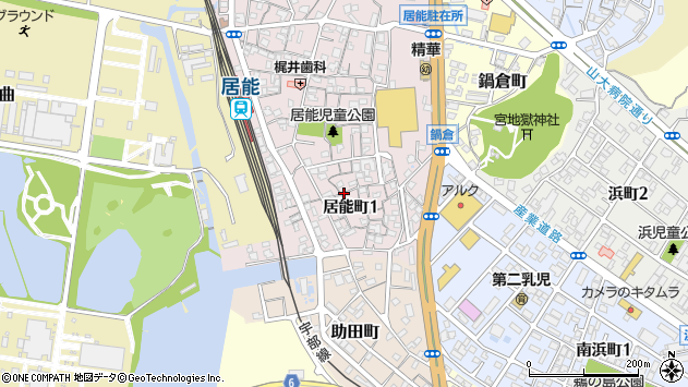 〒755-0055 山口県宇部市居能町の地図