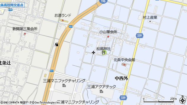 〒799-2425 愛媛県松山市中西外の地図