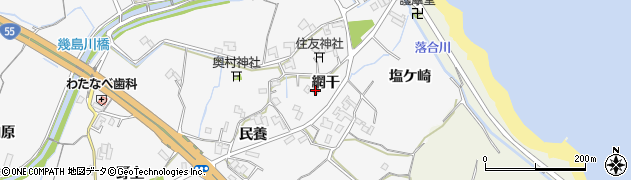 徳島県阿南市那賀川町色ケ島（網干）周辺の地図
