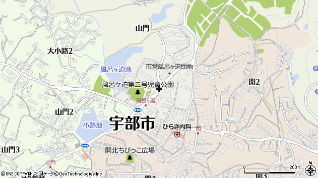 〒755-0095 山口県宇部市風呂ケ迫町の地図