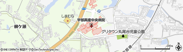 宇部興産中央病院周辺の地図