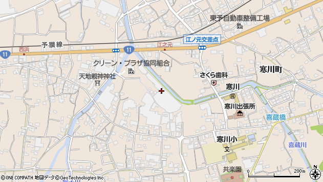 〒799-0431 愛媛県四国中央市寒川町の地図