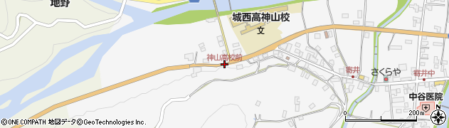 神山高校前周辺の地図