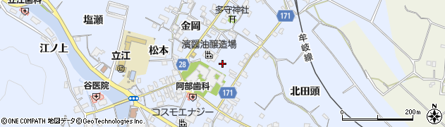 徳島県小松島市立江町（若松）周辺の地図