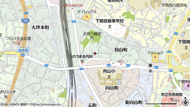 〒750-0046 山口県下関市羽山町の地図