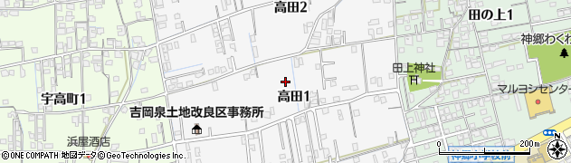 愛媛県新居浜市高田周辺の地図