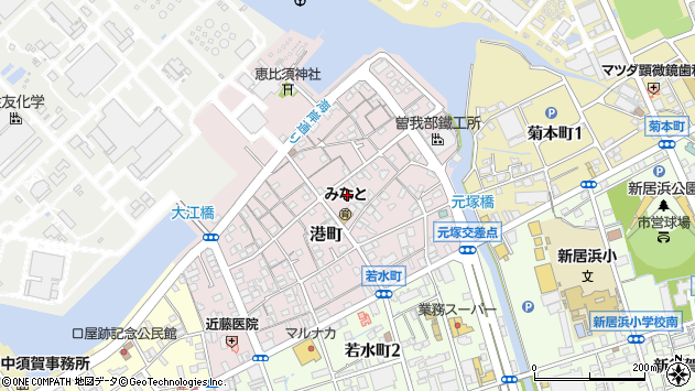 〒792-0016 愛媛県新居浜市港町の地図