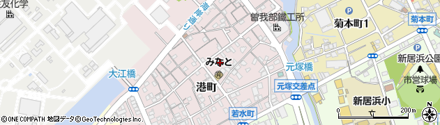 愛媛県新居浜市港町周辺の地図