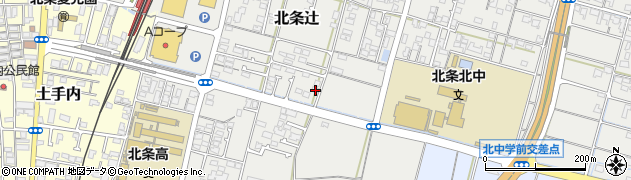 愛媛県松山市北条辻466周辺の地図