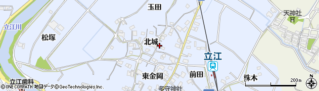 徳島県小松島市立江町（北城）周辺の地図
