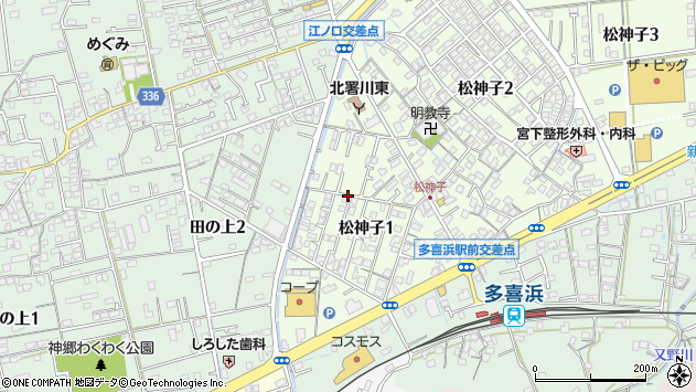 〒792-0881 愛媛県新居浜市松神子の地図
