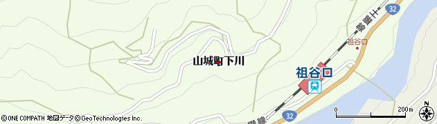 徳島県三好市山城町下川周辺の地図