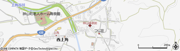 神山温泉前周辺の地図