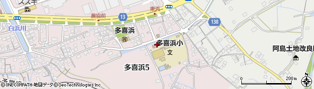 新居浜市役所　多喜浜公民館周辺の地図
